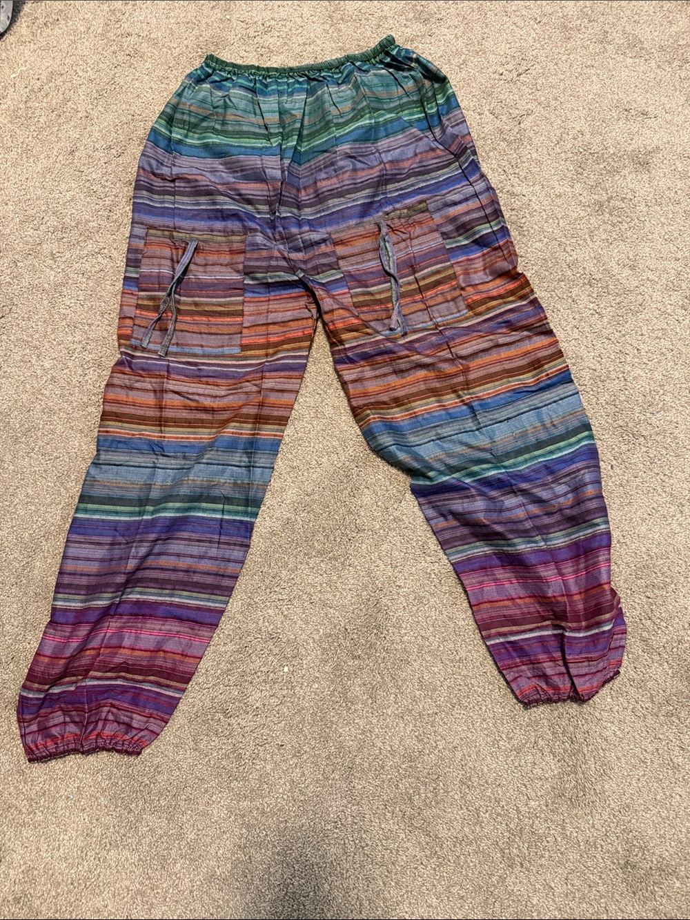 Multicolor Striped Women’s Casual Harem Pants